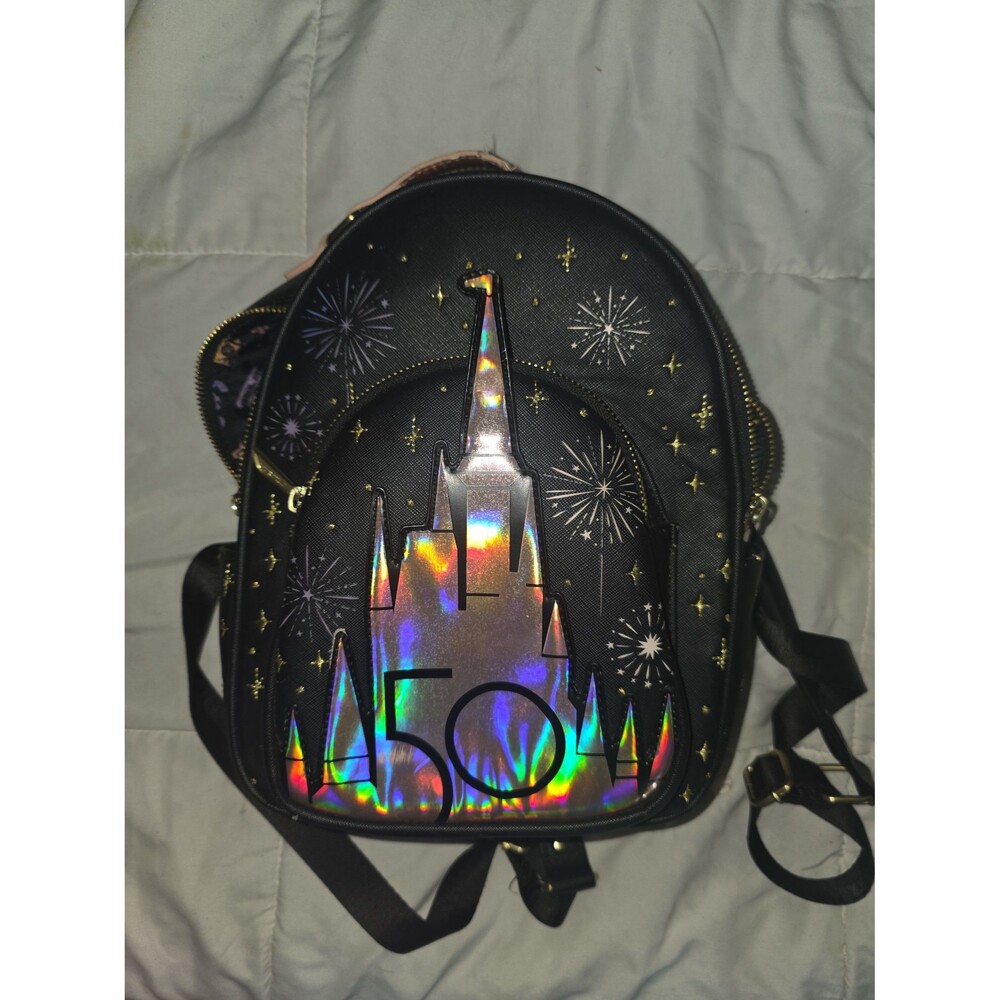 Loungefly Disney 50th Anniversary Castle mini Backpack bookbag bag purse tote!